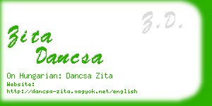 zita dancsa business card